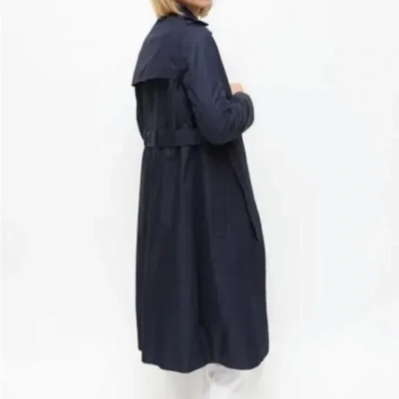 Scanlan Theodore Trench Coat, Navy, Medium - Picture 4 of 9